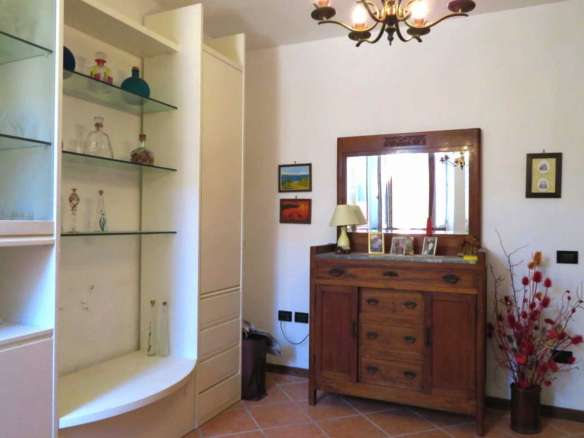 Brick built house with exclusive garden and olive grove for sale in the countryside of Falerone, Fermo province, Marche