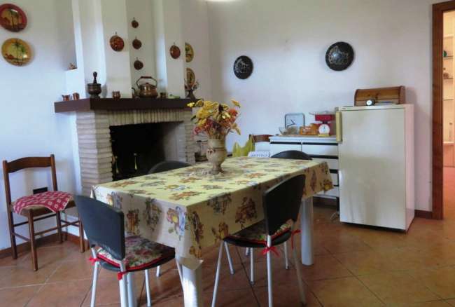 Brick built house with exclusive garden and olive grove for sale in the countryside of Falerone, Fermo province, Marche