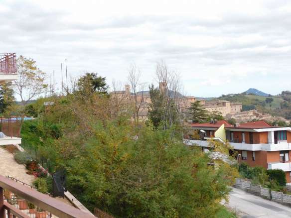 Apartment in Sarnano with views towards the center of the village, the hills and mountains